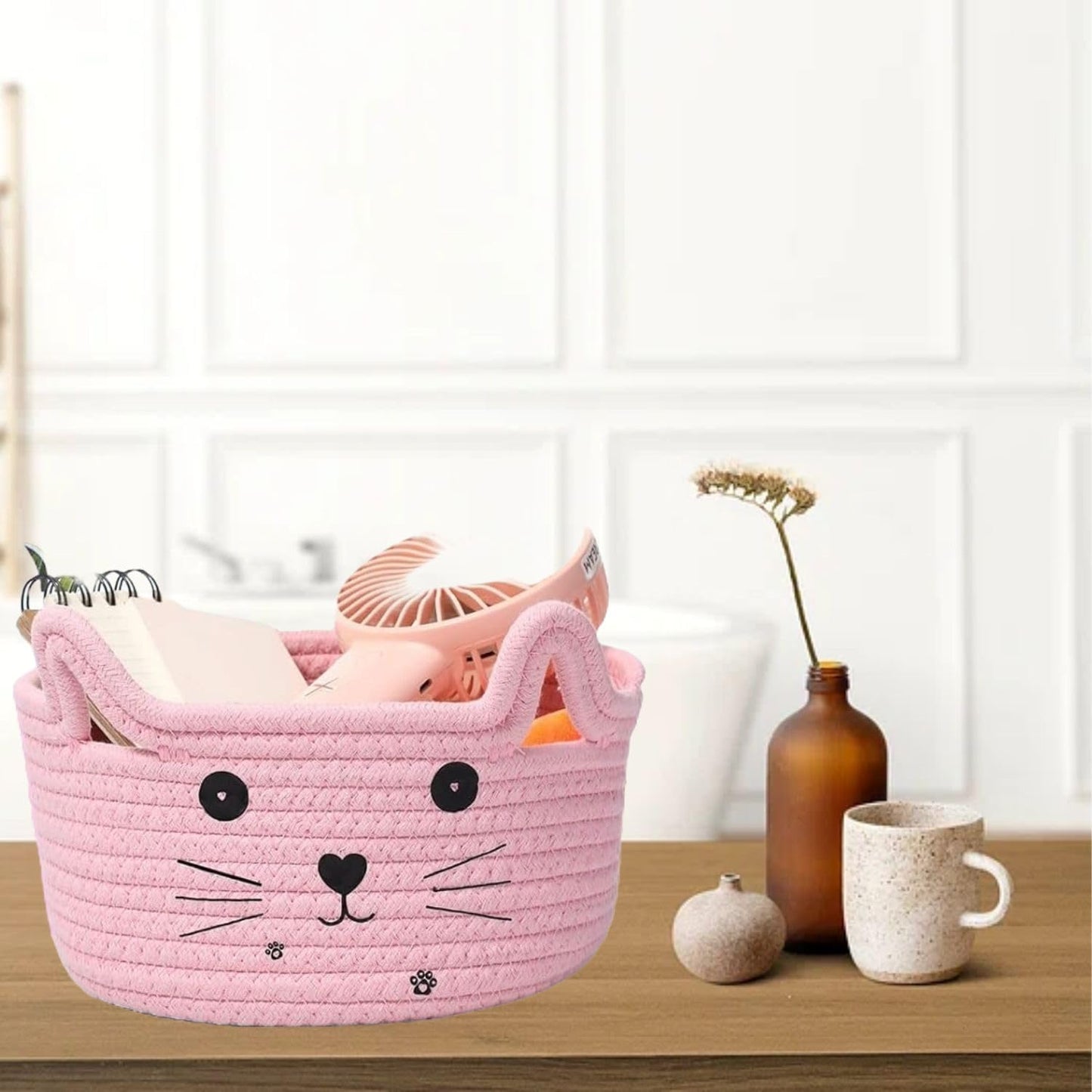 Paniers de Rangement - CottonStorageBaskets™ - Rose - Ma maison exquise