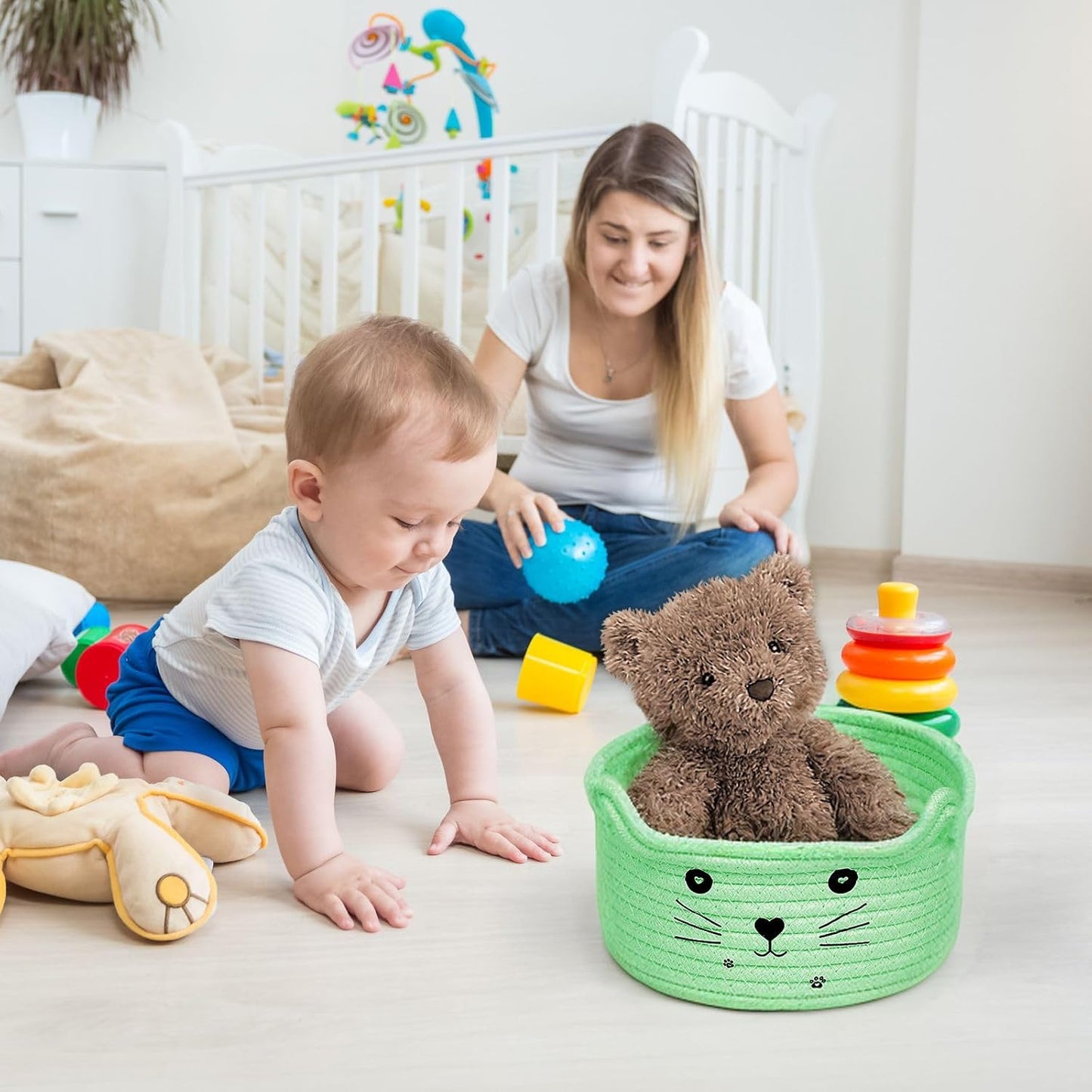 Paniers de Rangement - CottonStorageBaskets™ - Vert - Ma maison exquise