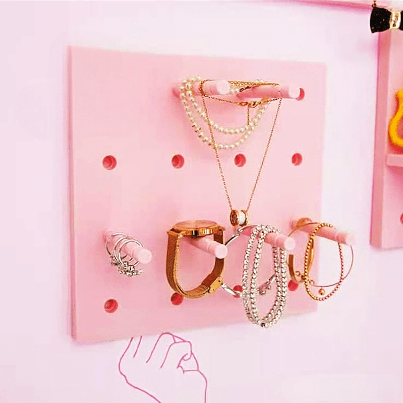 Rangement Mural - WallGrid™ - Rose - Ma maison exquise