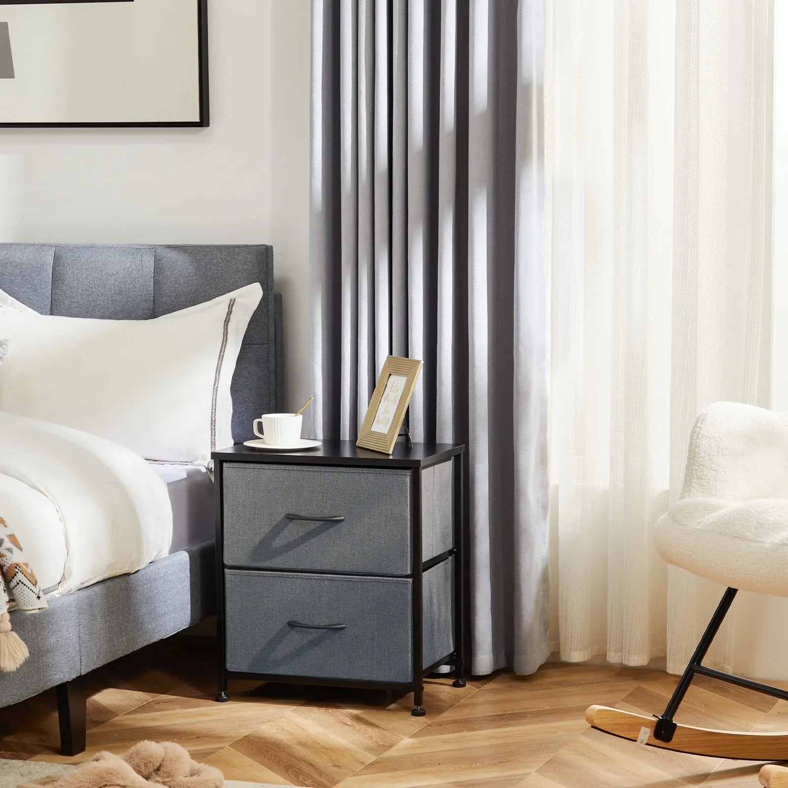 Table de Chevet - JHKCab™ - Gris - Ma maison exquise
